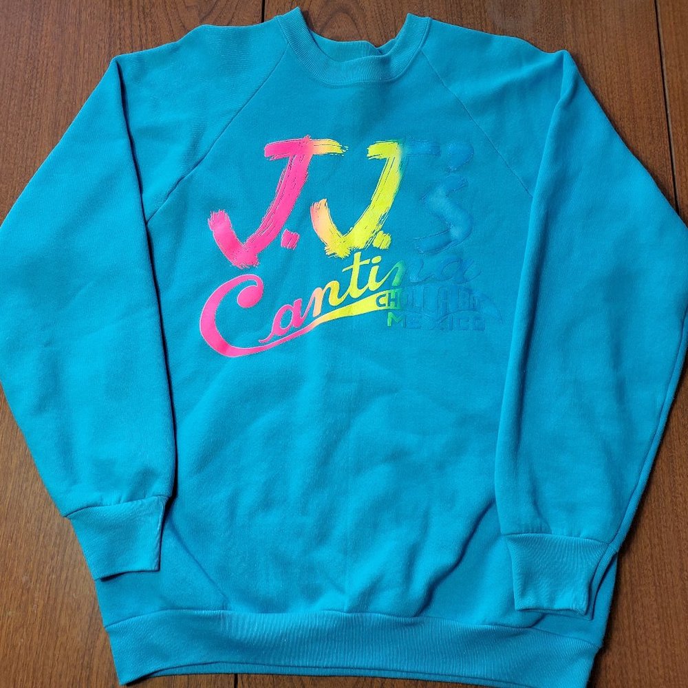 Vintage 80's JJ's Cantina Sweater Neon L